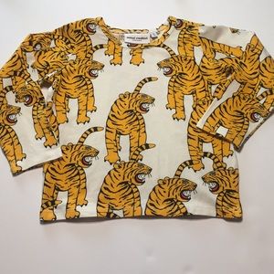 Mini Rodini Cotton Tiger Print Longsleeve Tee